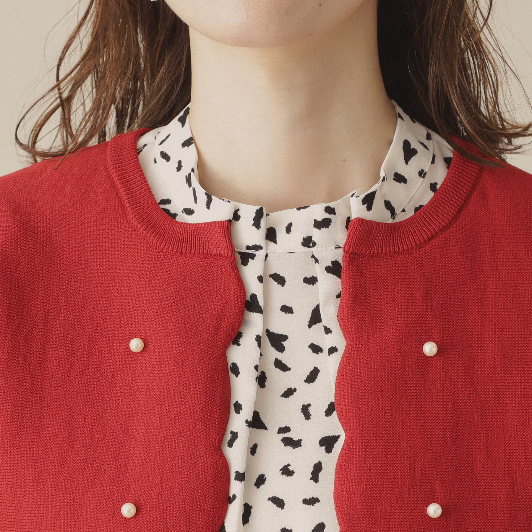 ITS&rsquo;DEMO「【手洗い可】パール調スカラップカーデ」|カーディガン|