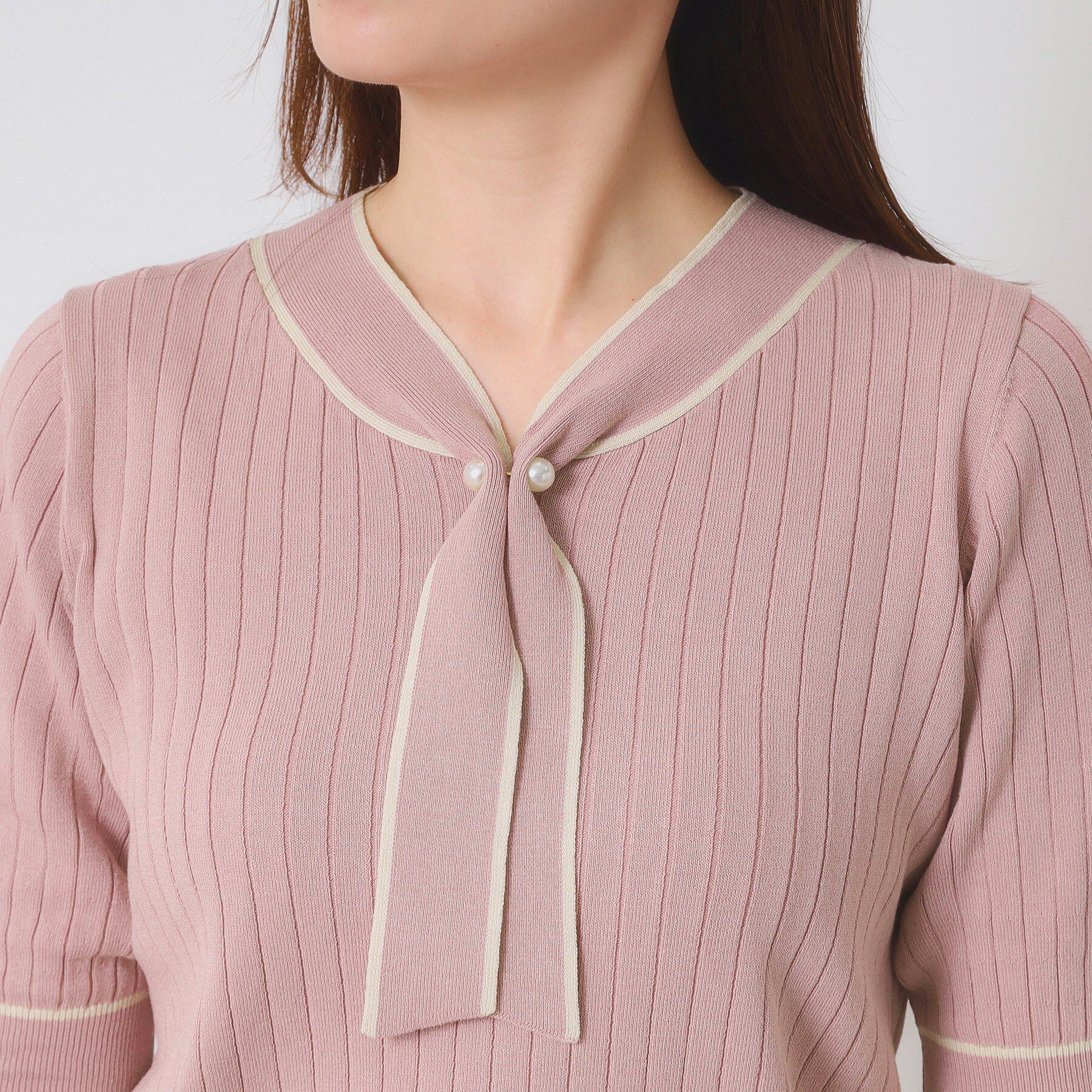 ITS&rsquo;DEMO「【手洗い可】配色ボウタイニット」|ニット・セーター|