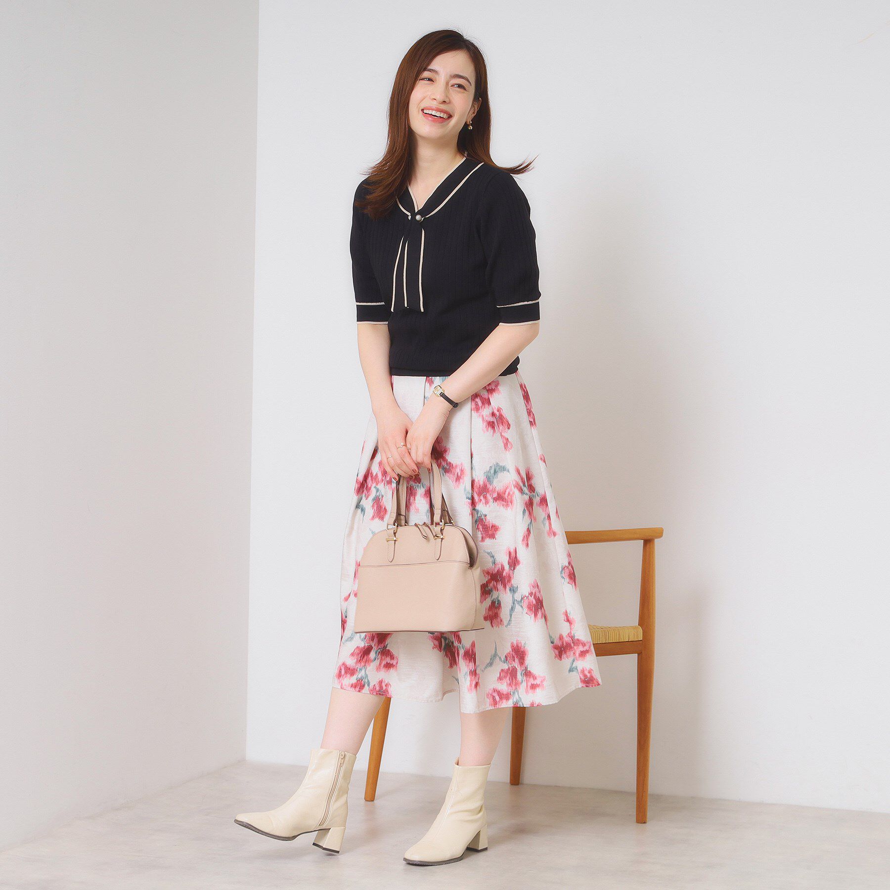 ITS&rsquo;DEMO「【手洗い可】配色ボウタイニット」|ニット・セーター|