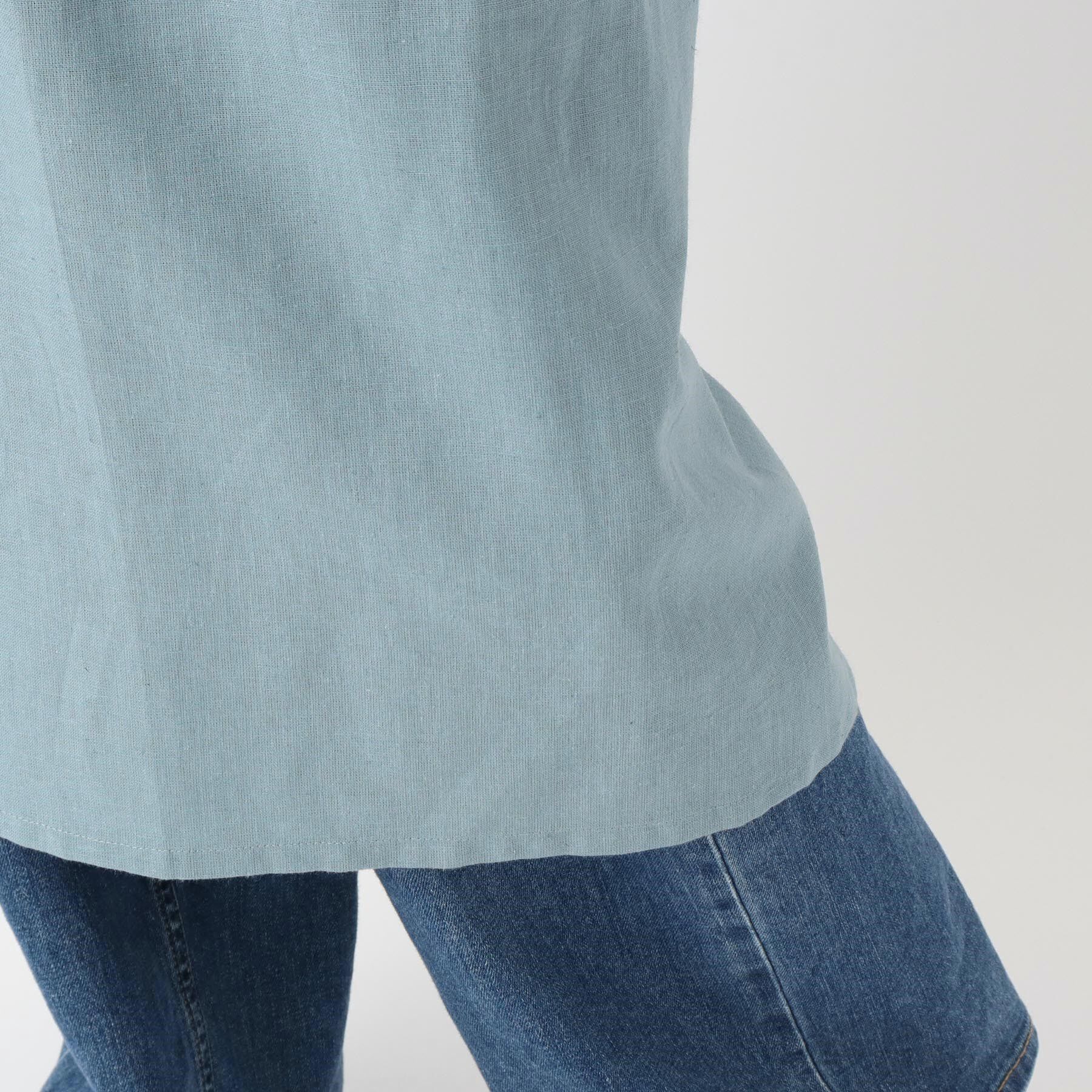 212 KITCHEN STORE「リネンコットン フルエプロンギャザー BGY」|食器・キッチングッズ|