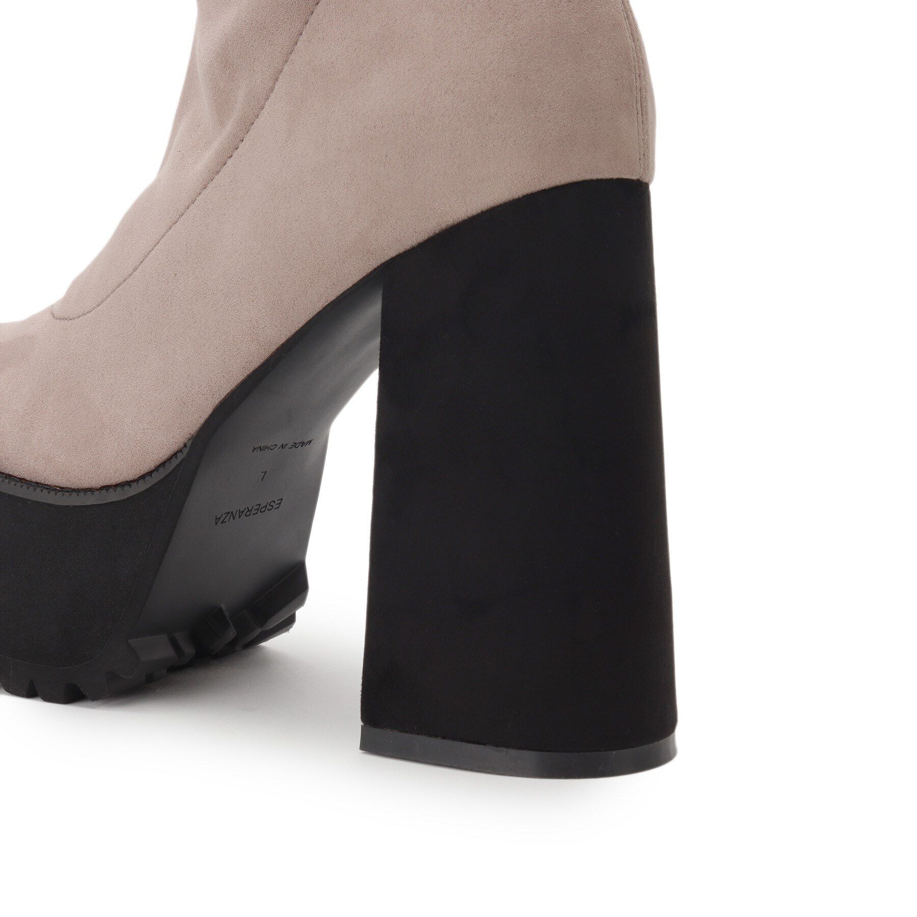 ESPERANZA「スクエアトゥ厚底ニーハイブーツ」|ショートブーツ|