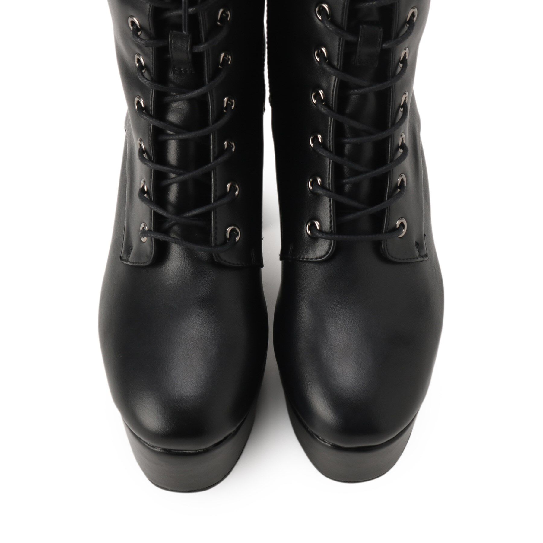 ESPERANZA「【ラク盛り／ロングブーツ】リピーター続出／脚長美脚　レースアップロングブーツ」|ショートブーツ|