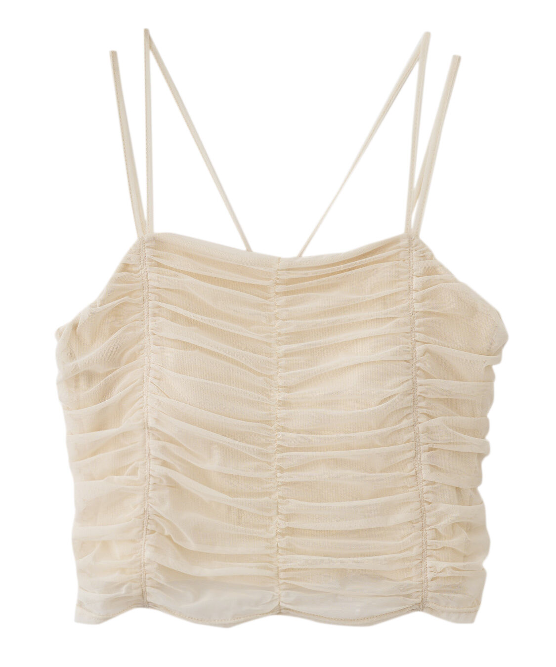 COCO DEAL「ギャザーチュールバンドゥブラトップ」|インナー|ベージュ