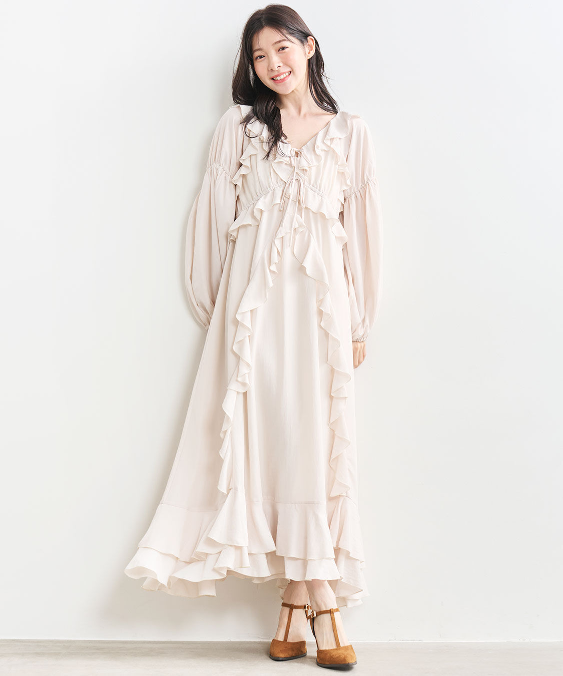 COCO DEAL「フリルロングワンピース」|ワンピース|