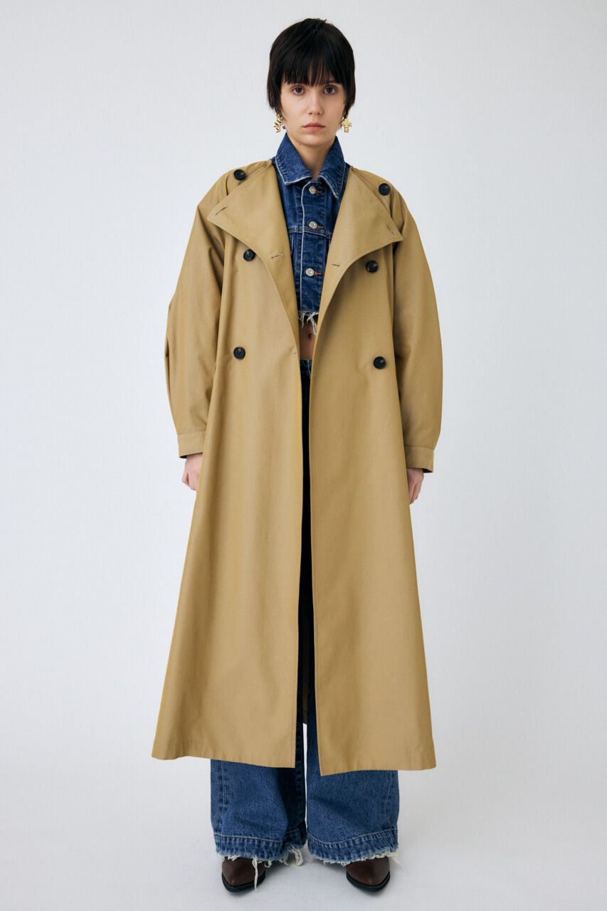 MOUSSY「COLLARLESS TRENCH コート」|その他|BEG
