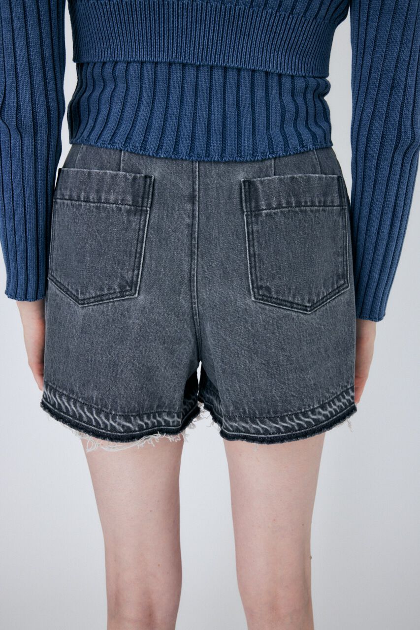 MOUSSY「HIGH WAIST BELTED ショートパンツ」|デニム|