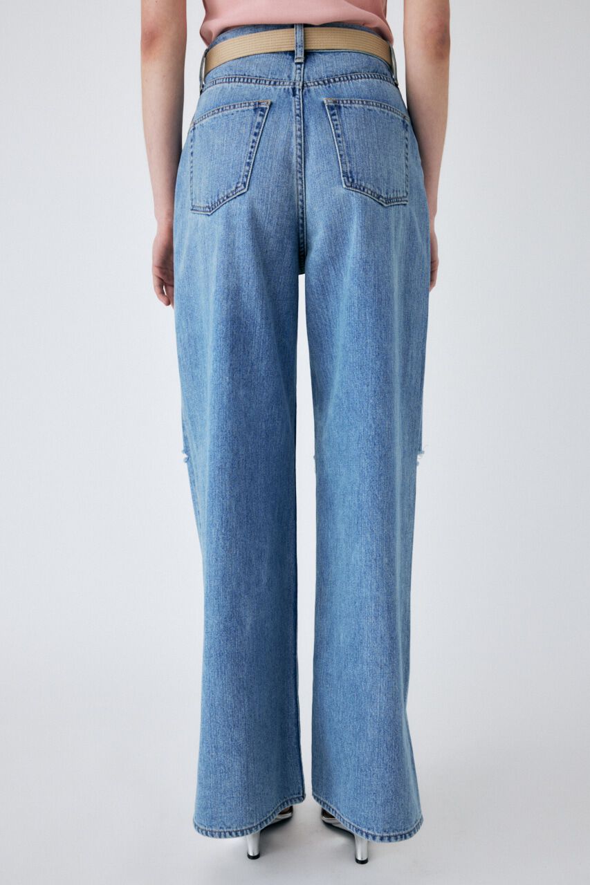 MOUSSY「KNEE SLIT LOOSE STRAIGHT」|デニム|