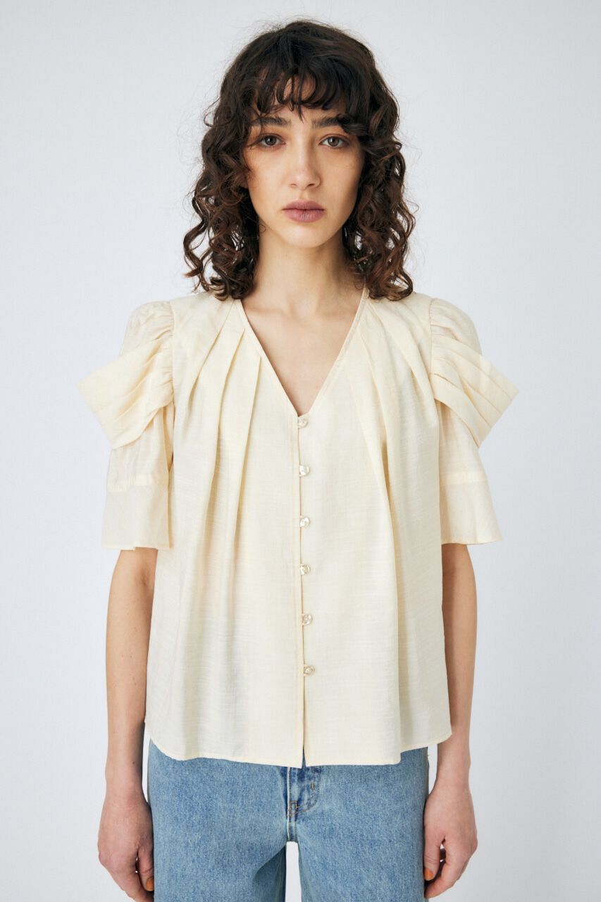 MOUSSY「DRAPE SLEEVE SHEER ブラウス」|シャツ・ブラウス|