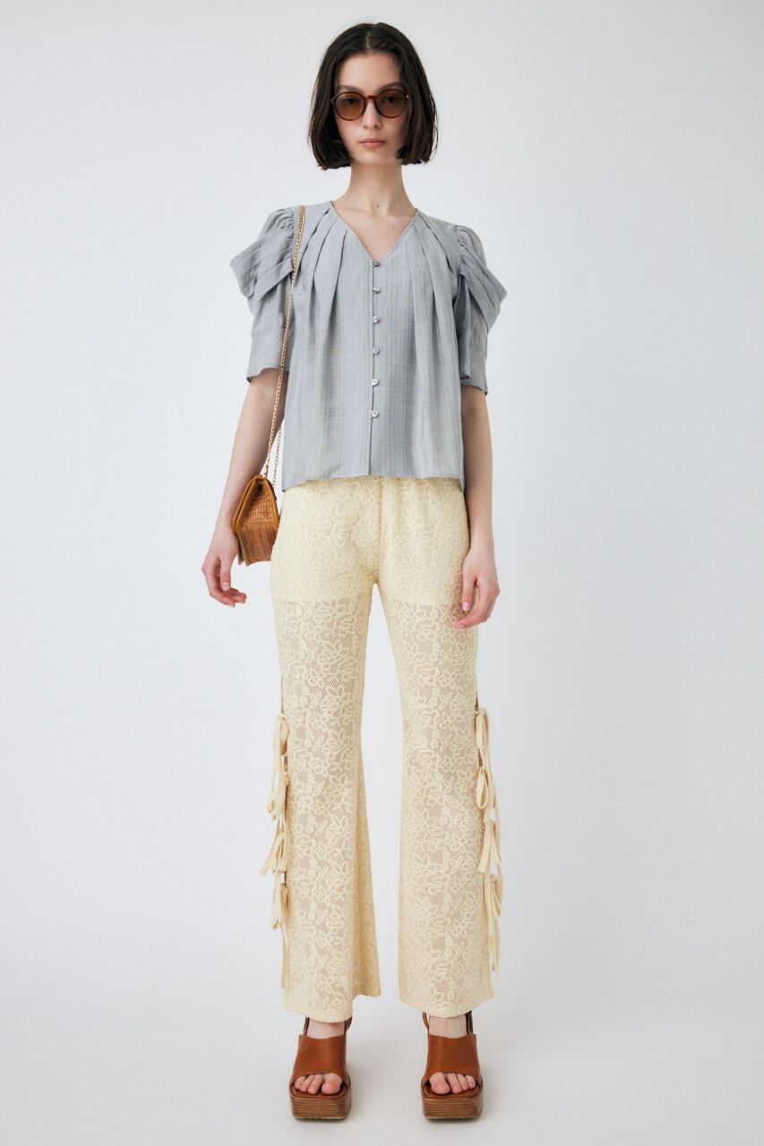 MOUSSY「DRAPE SLEEVE SHEER ブラウス」|シャツ・ブラウス|