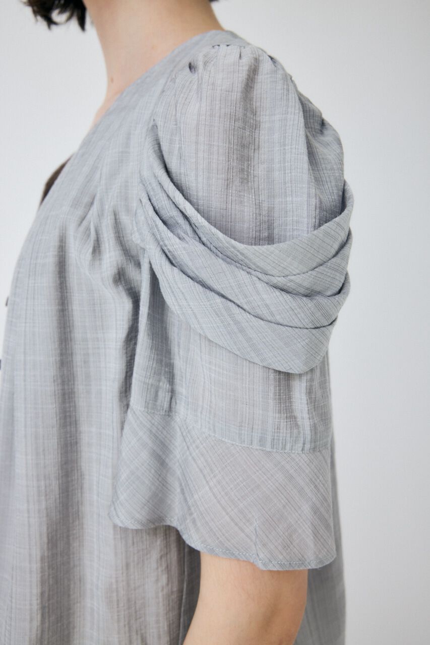 MOUSSY「DRAPE SLEEVE SHEER ブラウス」|シャツ・ブラウス|