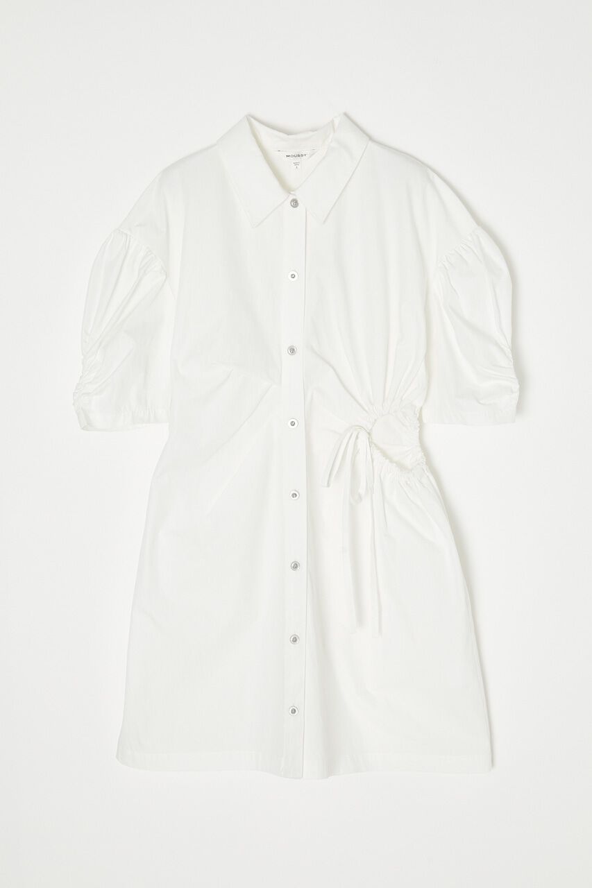 MOUSSY「SIDE OPEN SHIRT ミニドレス」|ワンピース|WHT