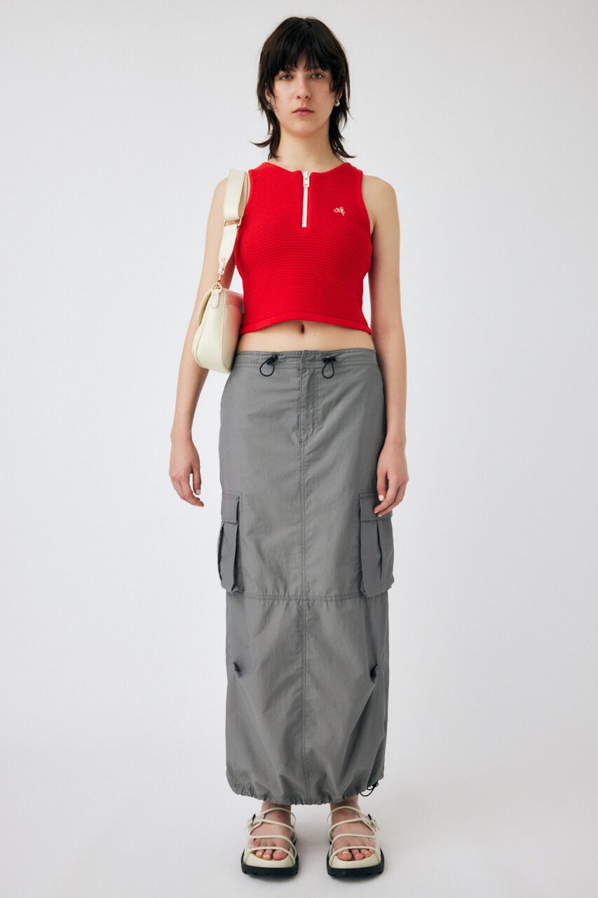 MOUSSY「ZIP UP KNIT タンクトップ」|タンクトップ|
