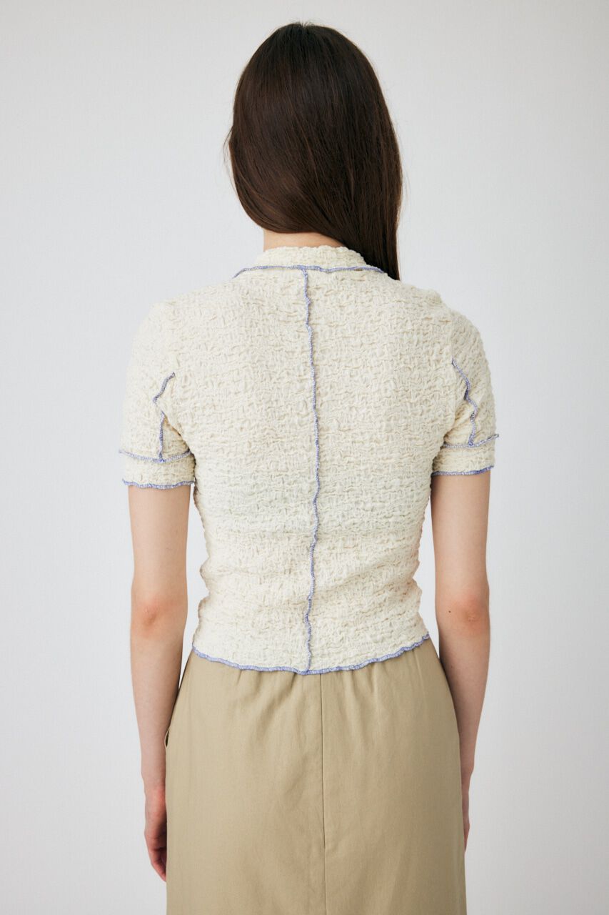 MOUSSY「BICOLOR LINE ZIP ブラウス」|Tシャツ・カットソー|