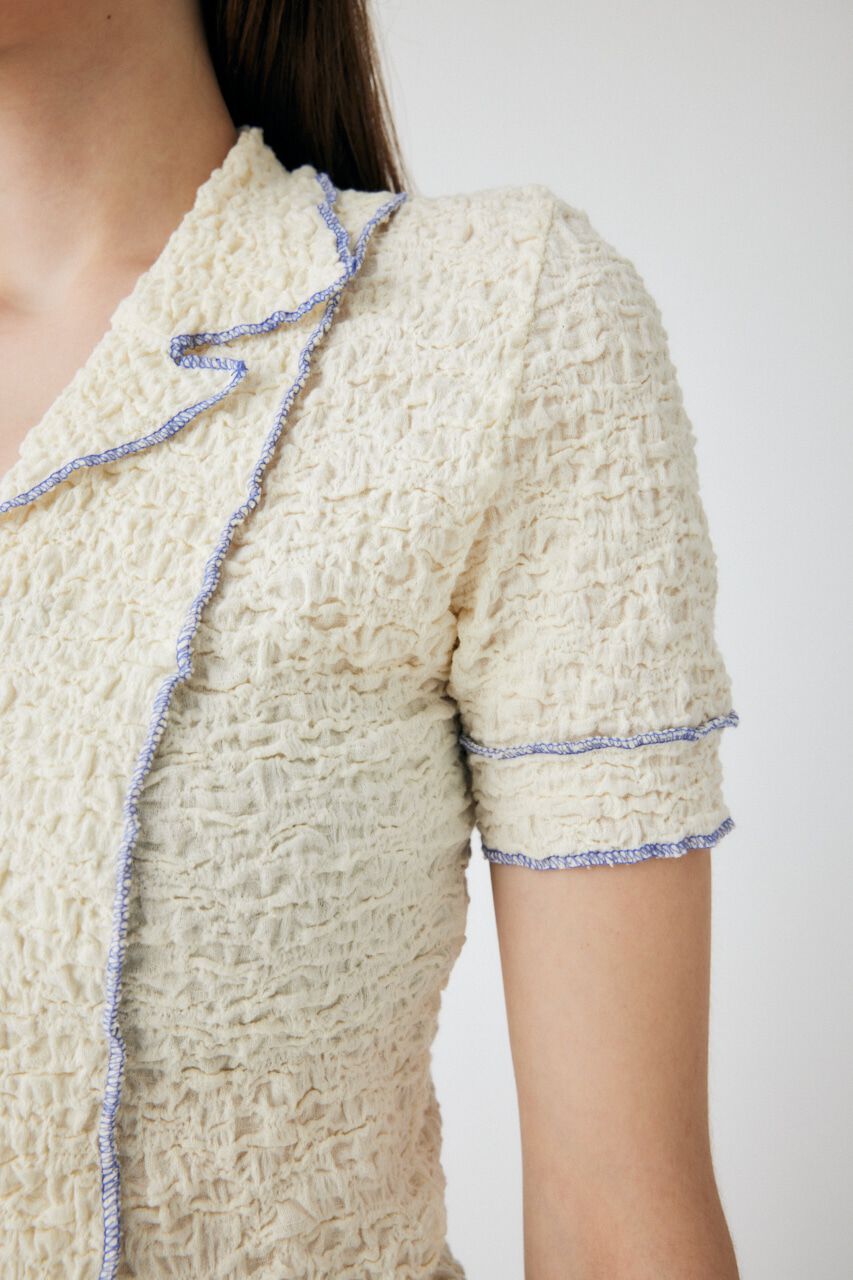 MOUSSY「BICOLOR LINE ZIP ブラウス」|Tシャツ・カットソー|