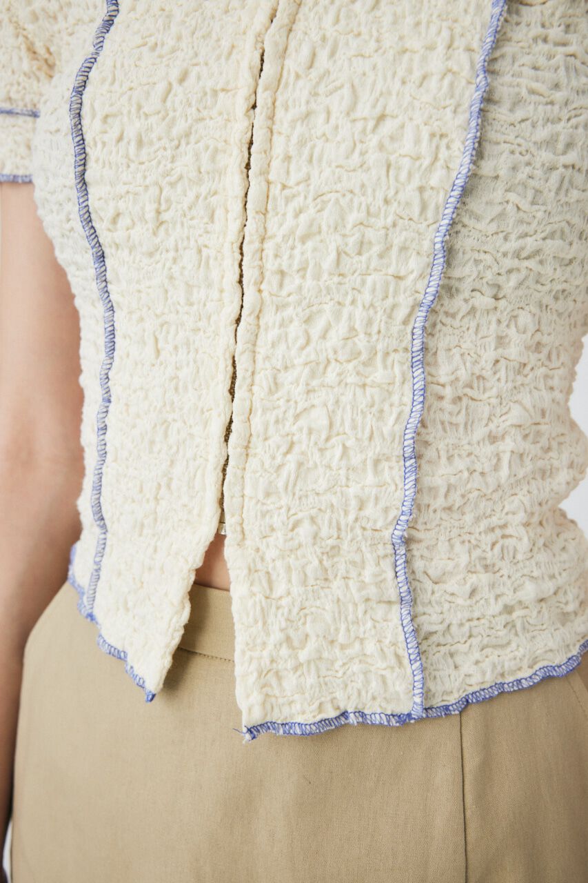 MOUSSY「BICOLOR LINE ZIP ブラウス」|Tシャツ・カットソー|