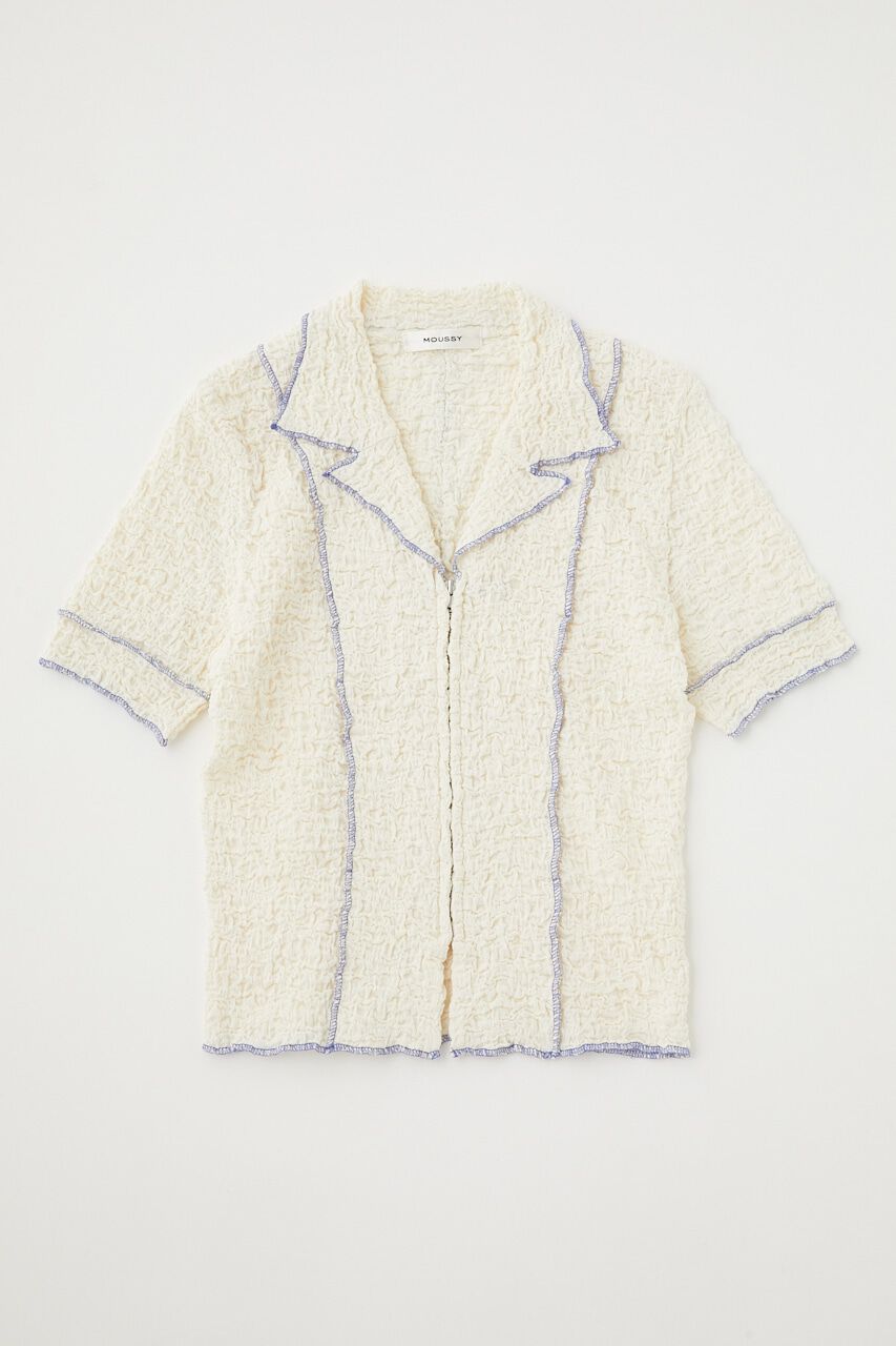 MOUSSY「BICOLOR LINE ZIP ブラウス」|Tシャツ・カットソー|