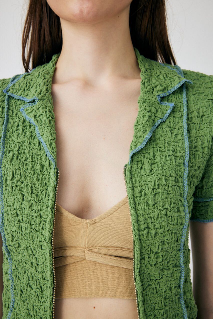 MOUSSY「BICOLOR LINE ZIP ブラウス」|Tシャツ・カットソー|