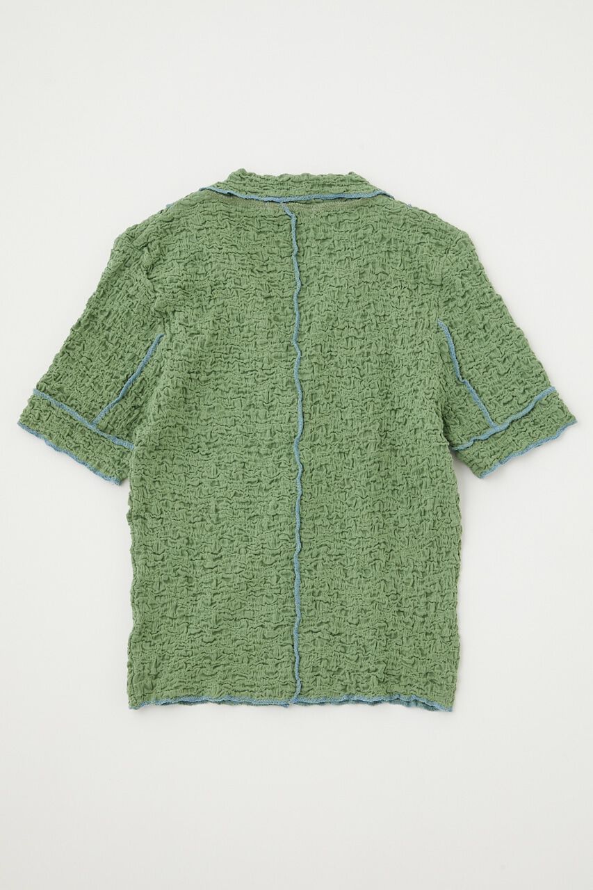 MOUSSY「BICOLOR LINE ZIP ブラウス」|Tシャツ・カットソー|