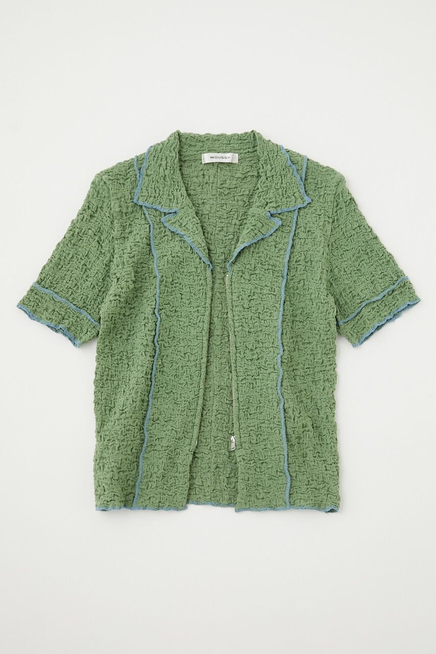 MOUSSY「BICOLOR LINE ZIP ブラウス」|Tシャツ・カットソー|