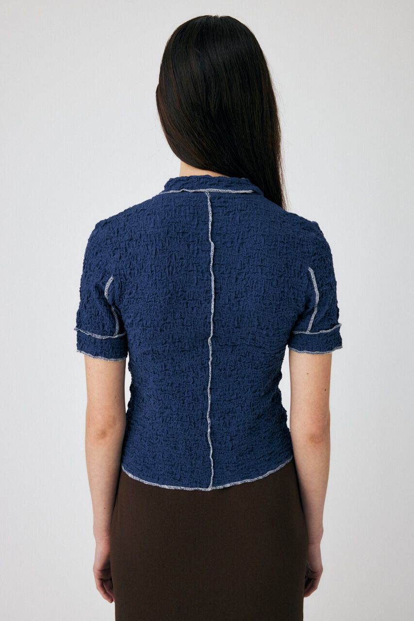 MOUSSY「BICOLOR LINE ZIP ブラウス」|Tシャツ・カットソー|