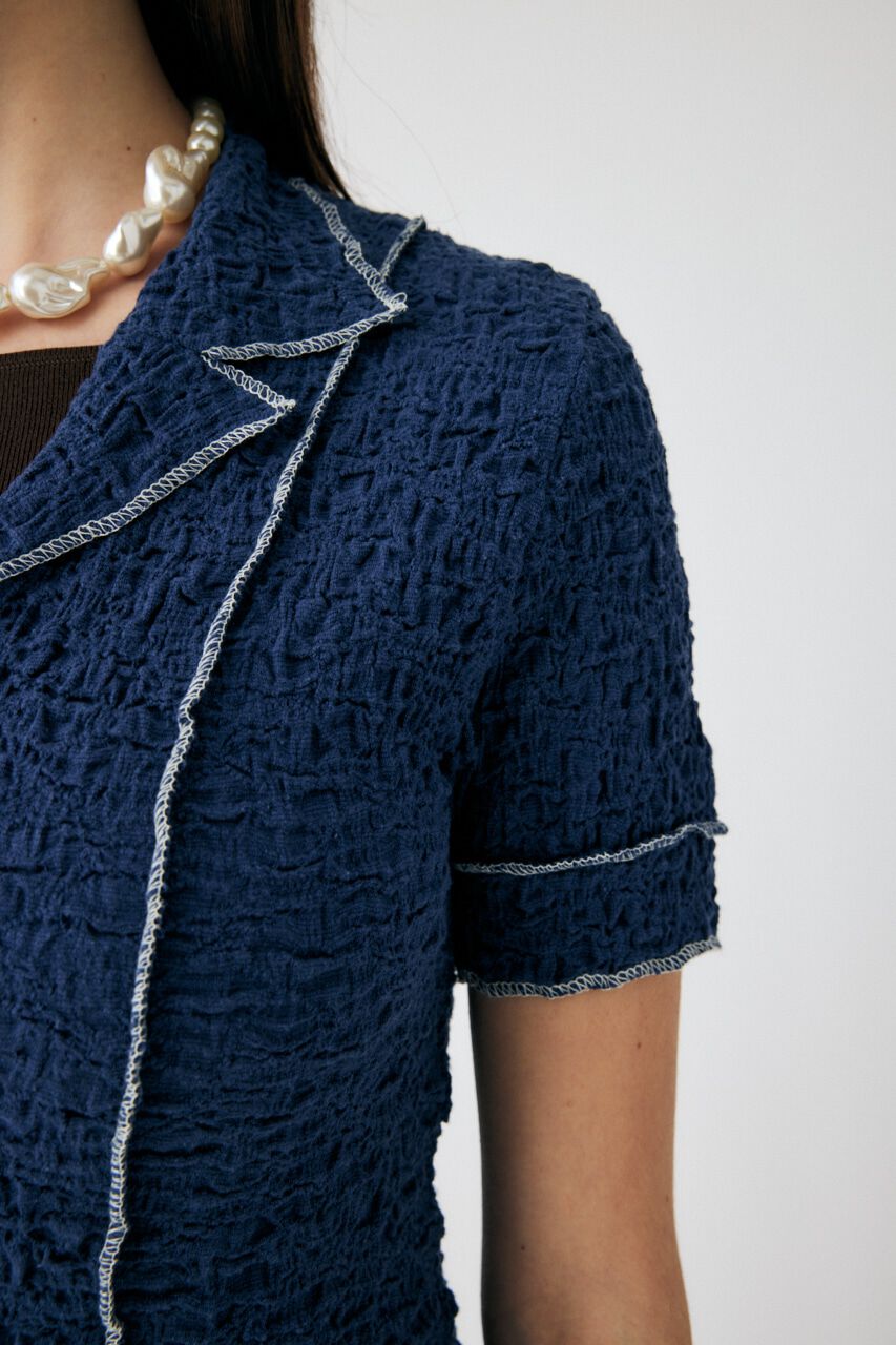 MOUSSY「BICOLOR LINE ZIP ブラウス」|Tシャツ・カットソー|