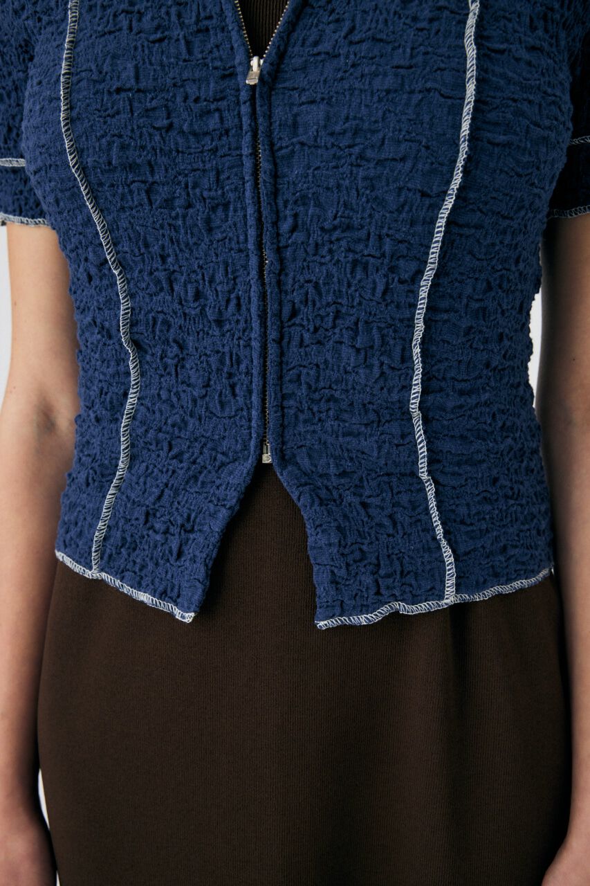 MOUSSY「BICOLOR LINE ZIP ブラウス」|Tシャツ・カットソー|