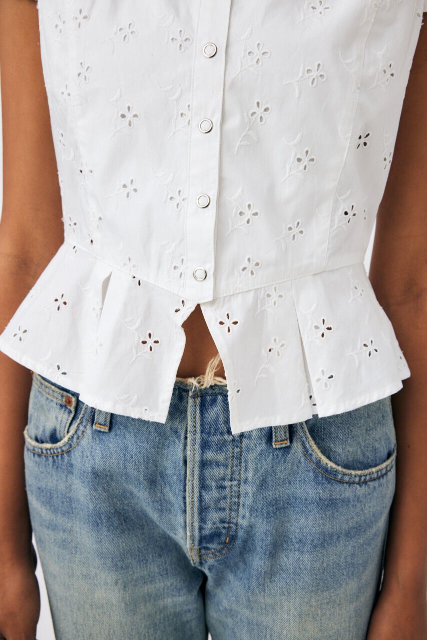 MOUSSY「EYELET CORSET ブラウス」|シャツ・ブラウス|