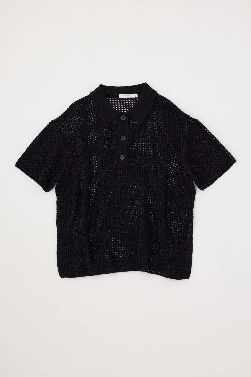 MOUSSY「MESH S/S POLO ニットトップス」|ニット・セーター|