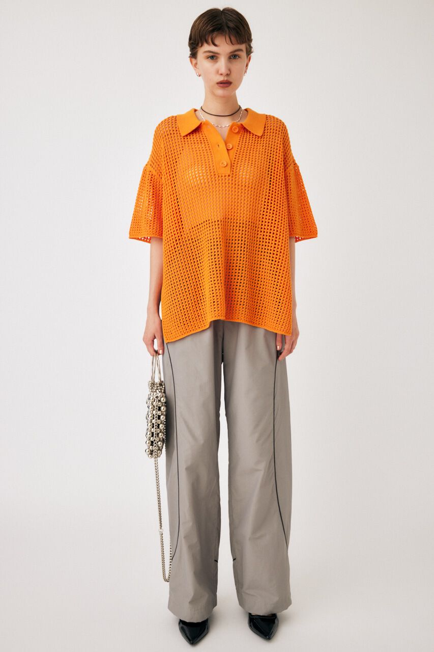 MOUSSY「MESH S/S POLO ニットトップス」|ニット・セーター|ORG
