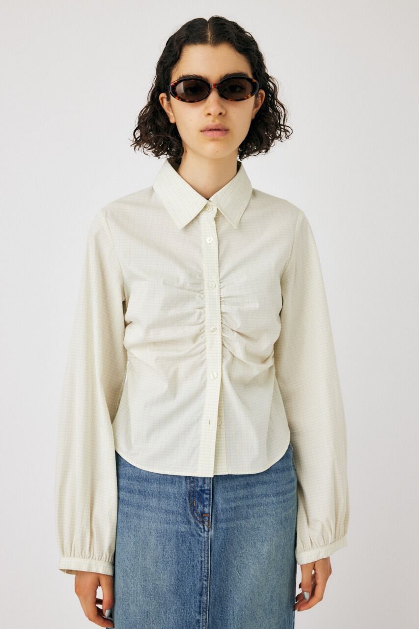 MOUSSY「RUCHED STRETCH シャツ」|シャツ・ブラウス|