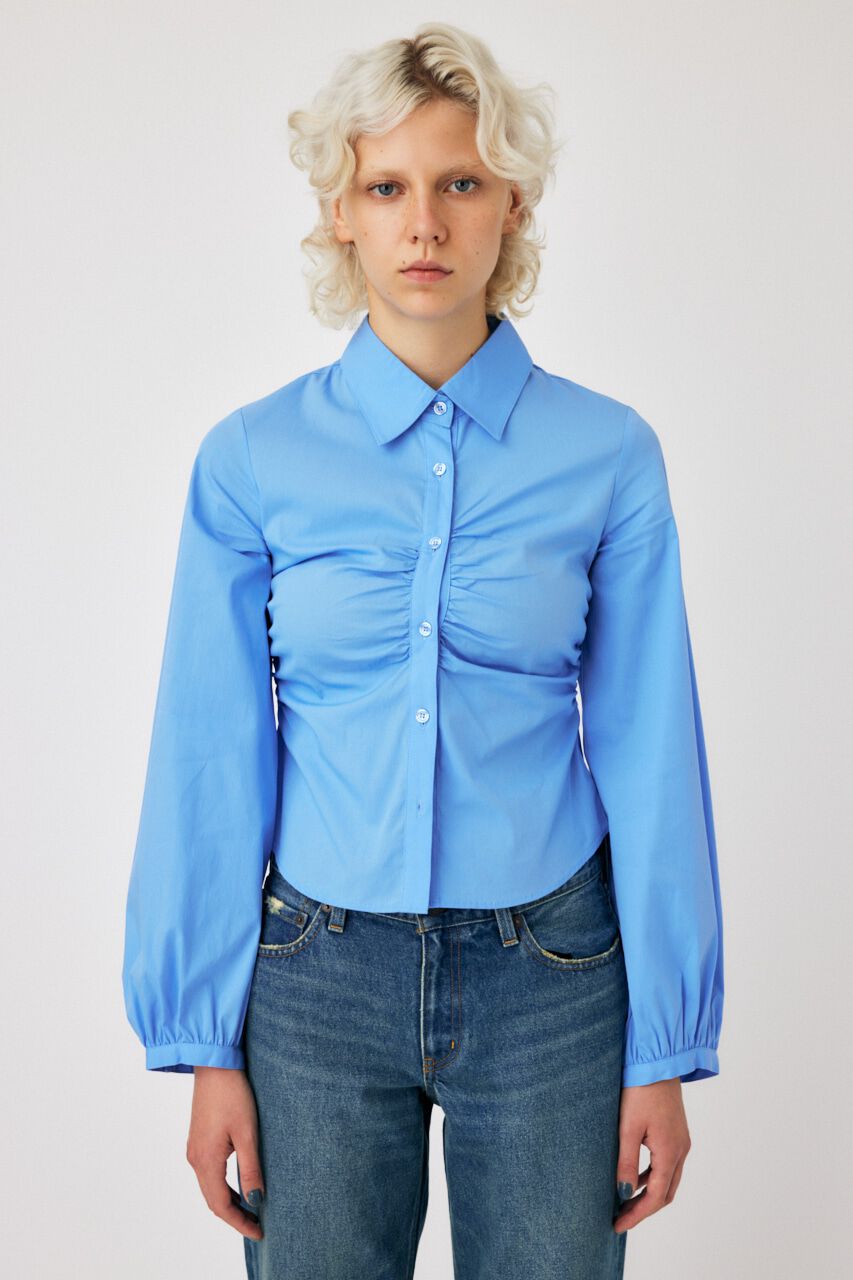 MOUSSY「RUCHED STRETCH シャツ」|シャツ・ブラウス|
