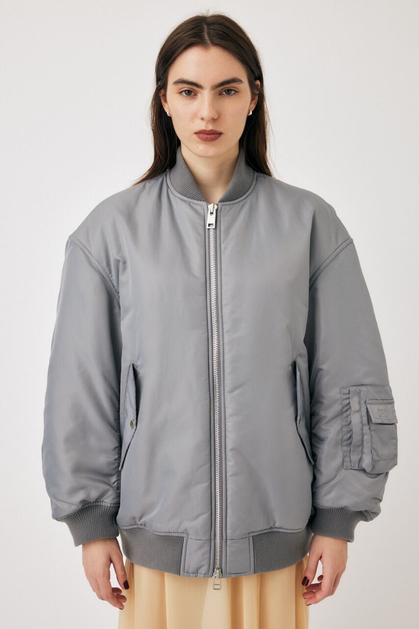 MOUSSY「OVER MA1 ジャケット」|ブルゾン・スタジャン|L/GRY1