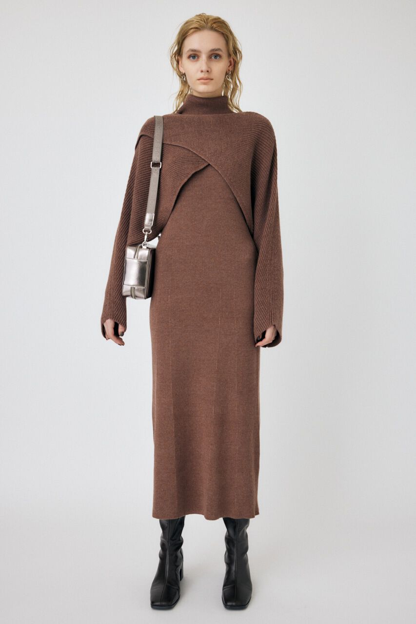 MOUSSY「SWITCHING RIB KNIT ドレス」|ワンピース|