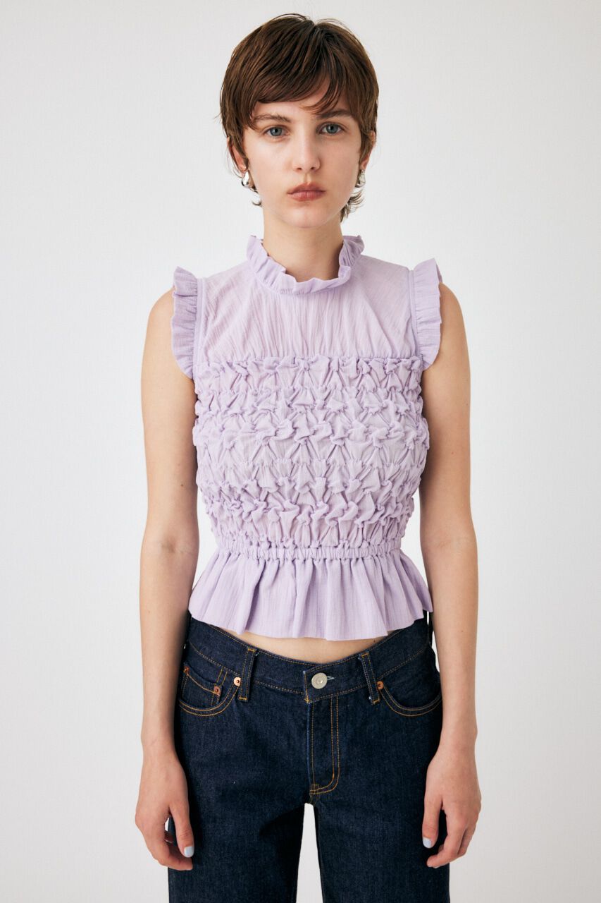 MOUSSY「WRINKLED FRILL ブラウス」|シャツ・ブラウス|L/PUR1