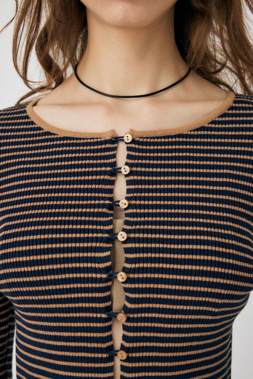 MOUSSY「LOOP BUTTON KNIT カーディガン」|カーディガン|