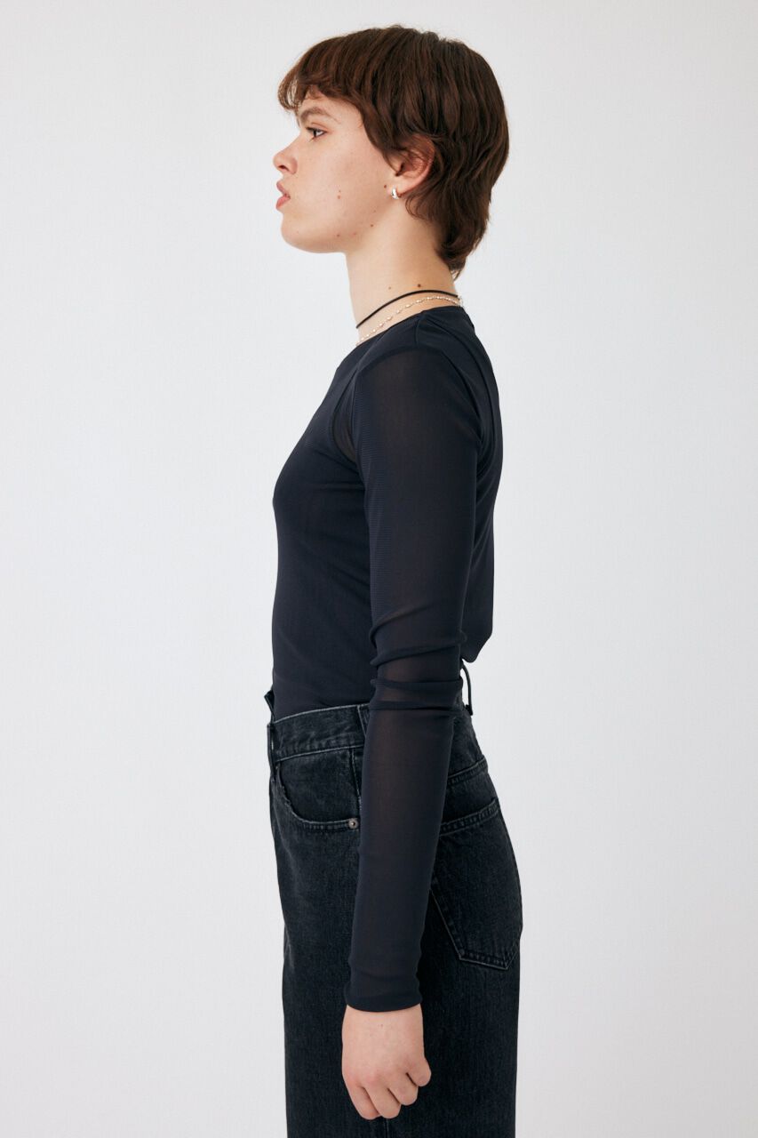 MOUSSY「SHEER HI NECK トップス」|Tシャツ・カットソー|