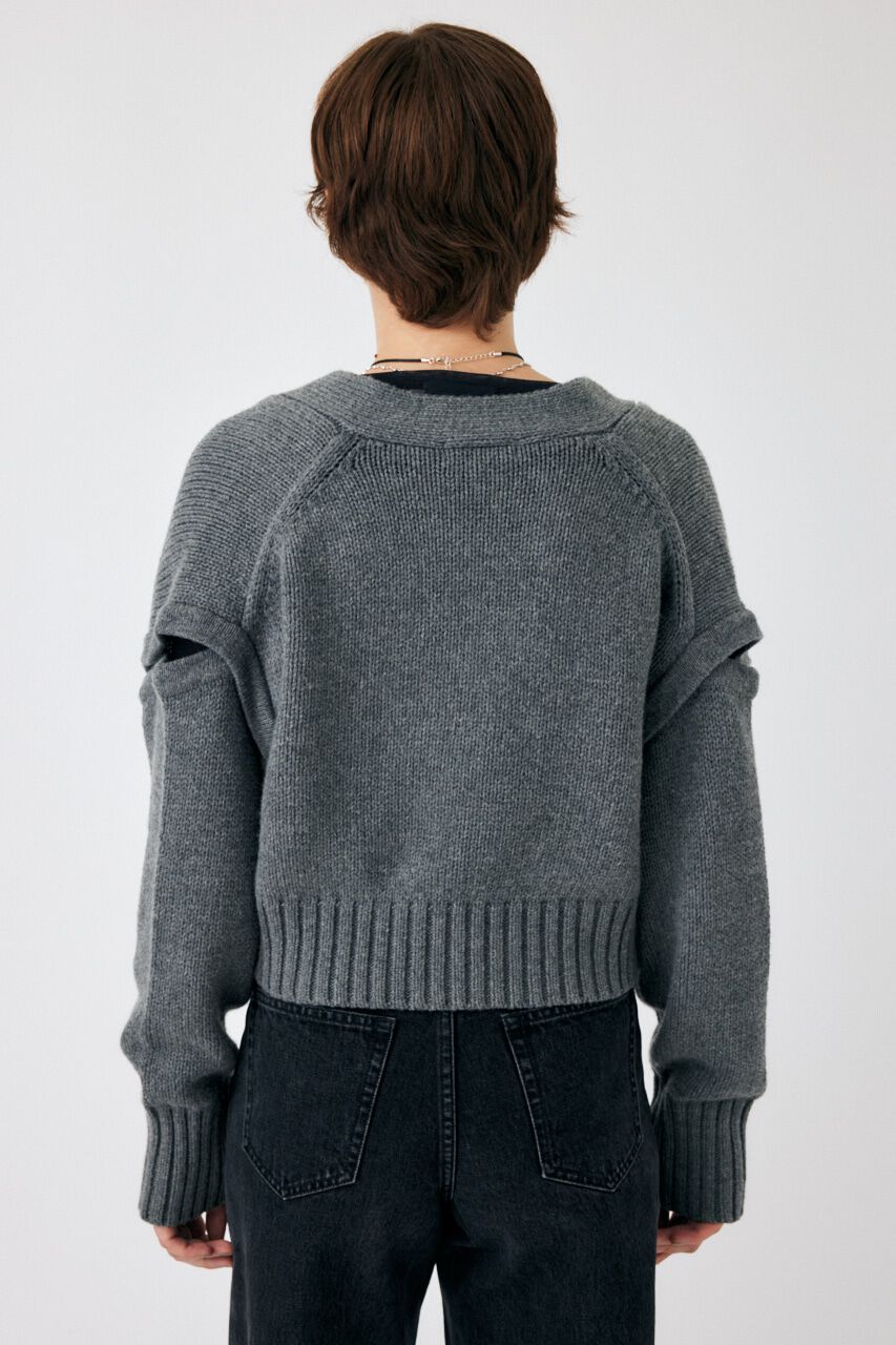 MOUSSY「BUTTON SHORT ニットカーディガン」|ニット・セーター|