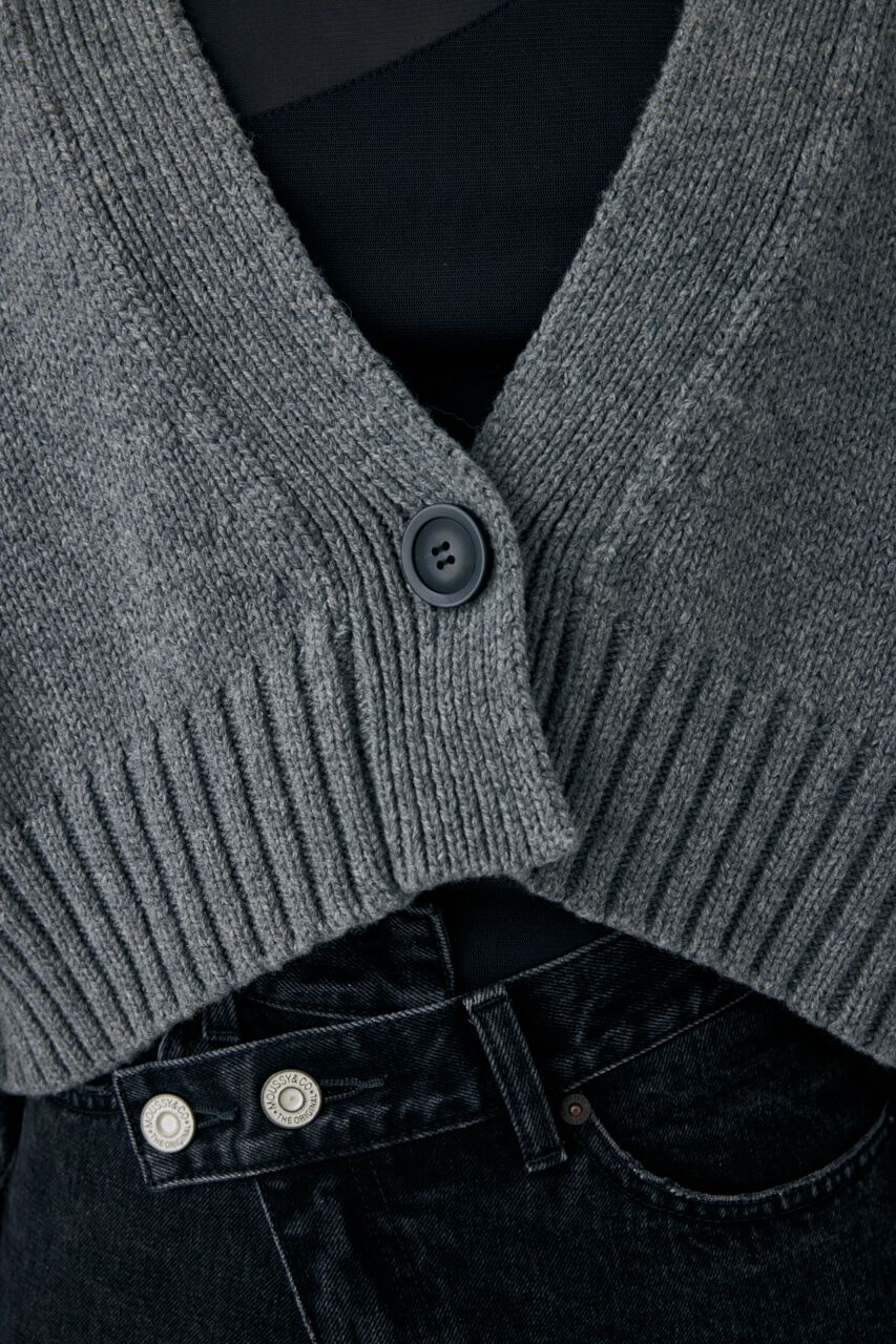 MOUSSY「BUTTON SHORT ニットカーディガン」|ニット・セーター|