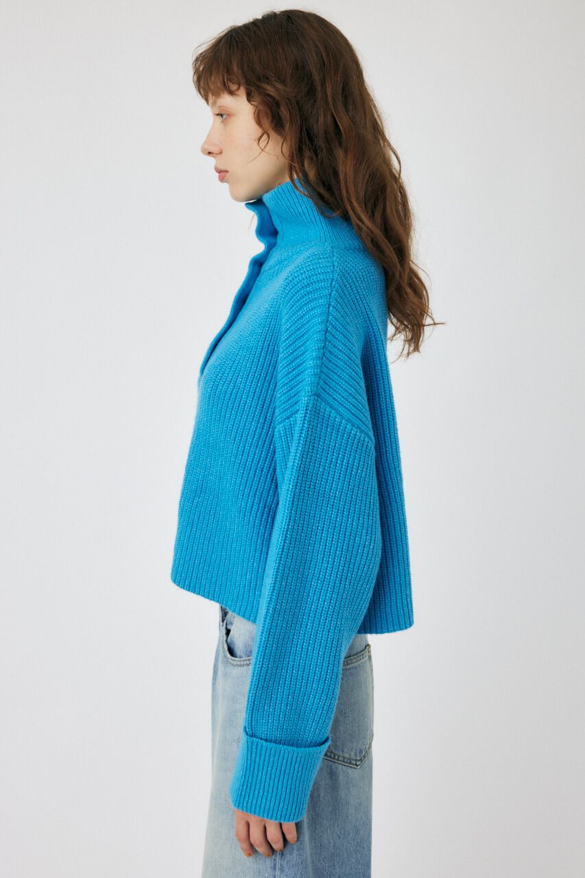 MOUSSY「BUTTON UP HI NECK KNIT トップス」|ニット・セーター|