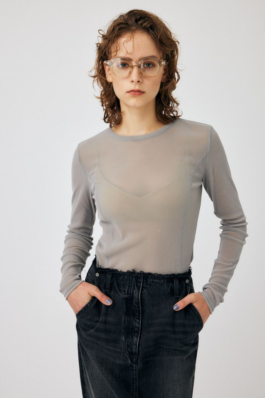 MOUSSY「FLOCKEY TULLE トップス」|Tシャツ・カットソー|