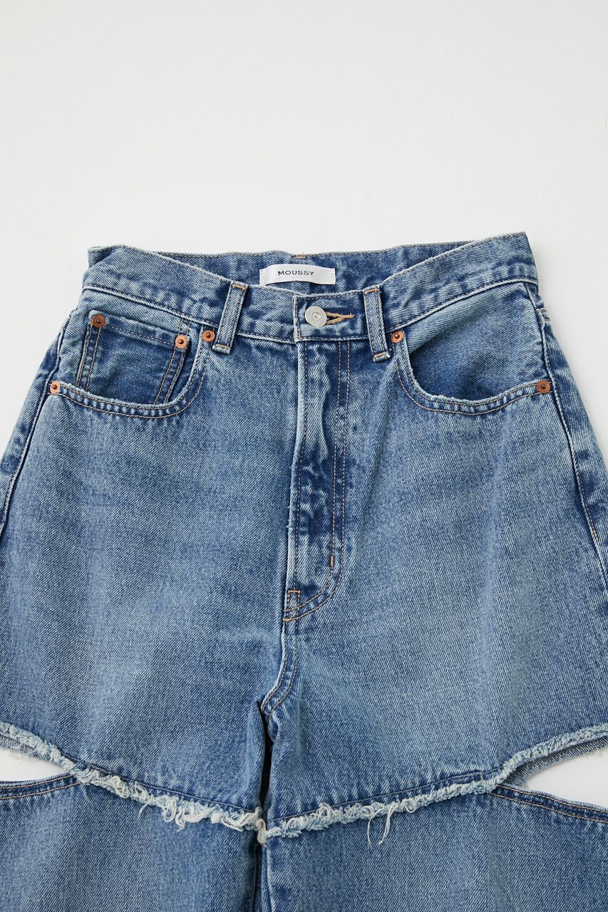 MOUSSY「CUT OUT WIDE STRAIGHT」|デニム|