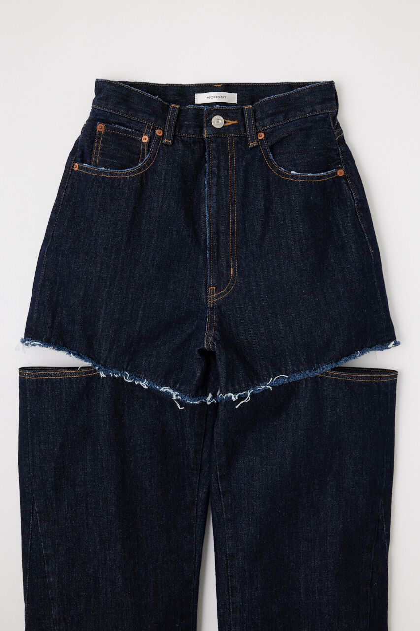 MOUSSY「CUT OUT WIDE STRAIGHT」|デニム|