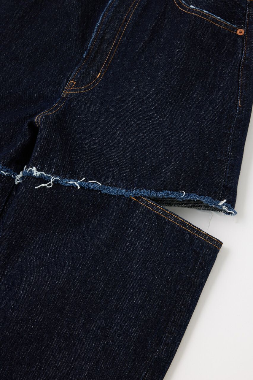 MOUSSY「CUT OUT WIDE STRAIGHT」|デニム|