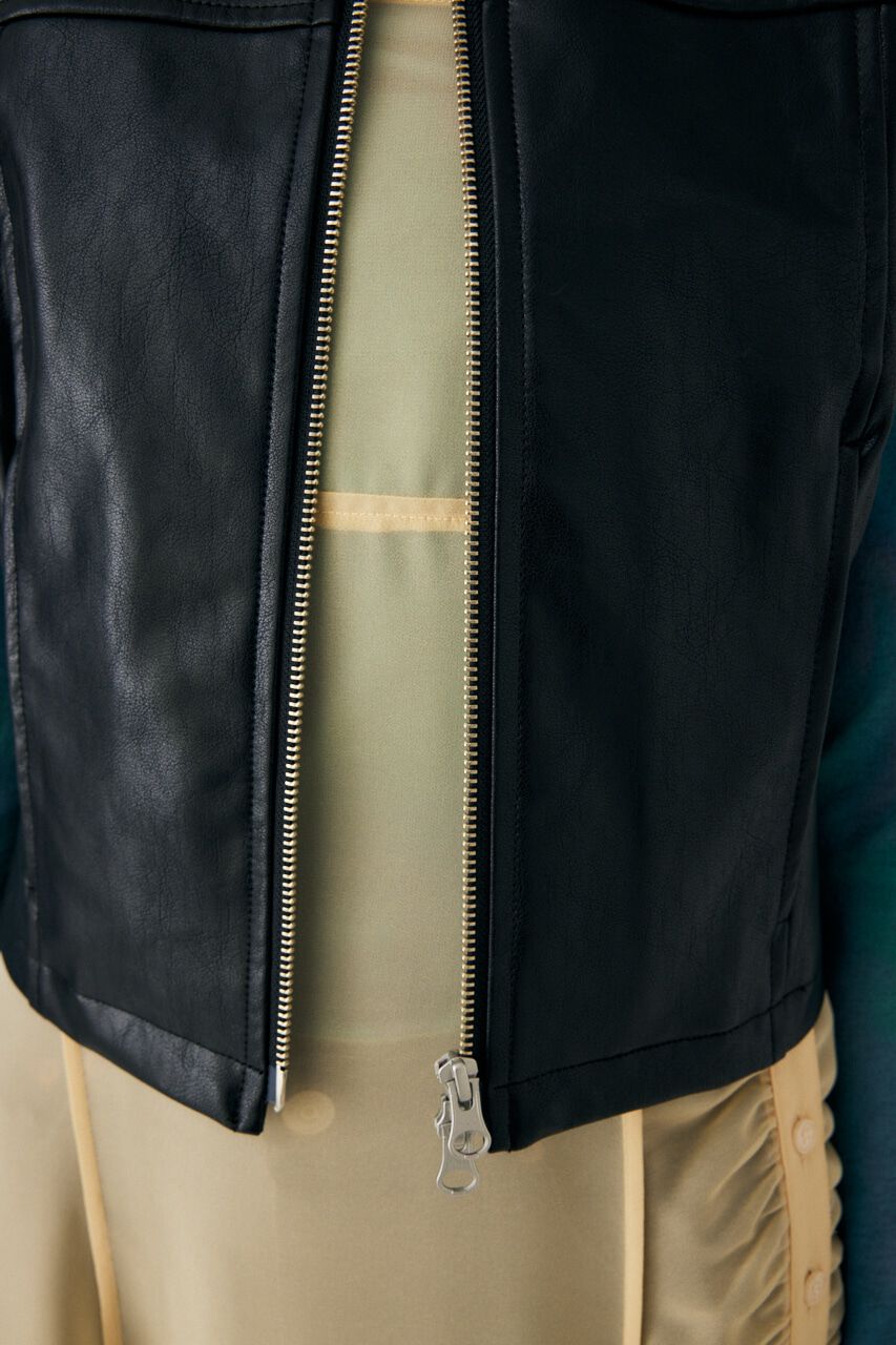 MOUSSY「ZIP UP F／LEATHER ベスト」|ダウンベスト・ベスト|