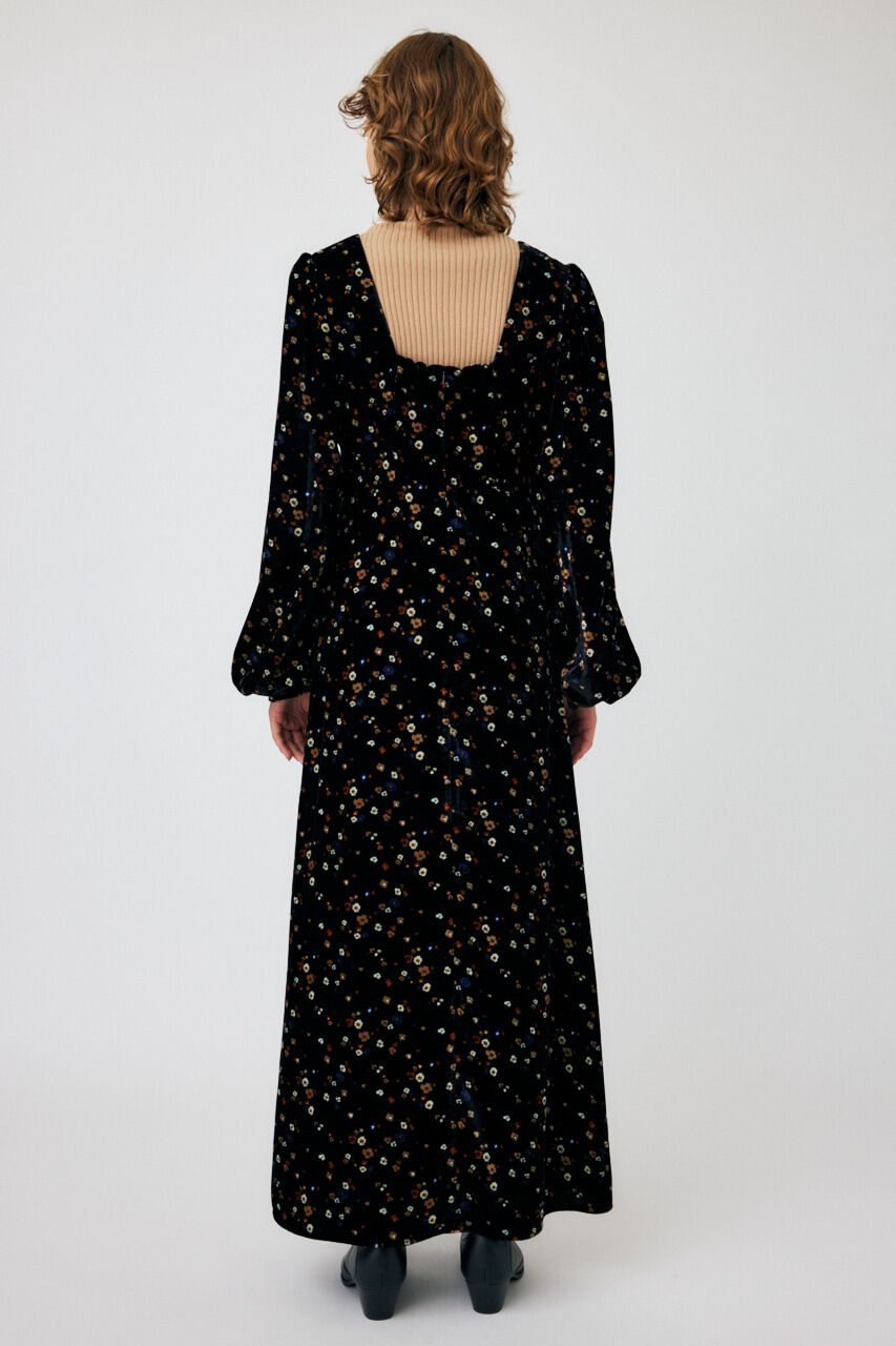 MOUSSY「FLORAL PRINT VELOUR ドレス」|ワンピース|