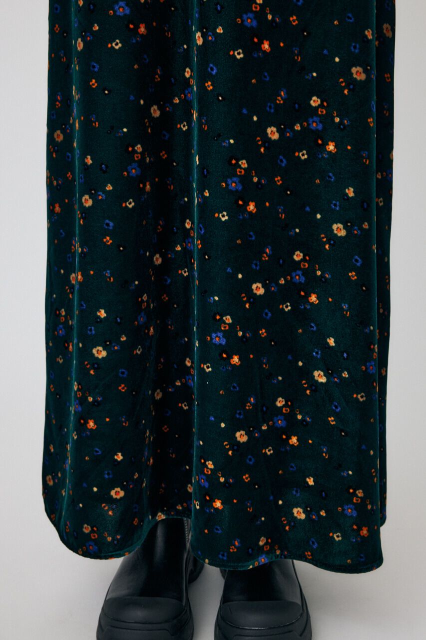 MOUSSY「FLORAL PRINT VELOUR ドレス」|ワンピース|