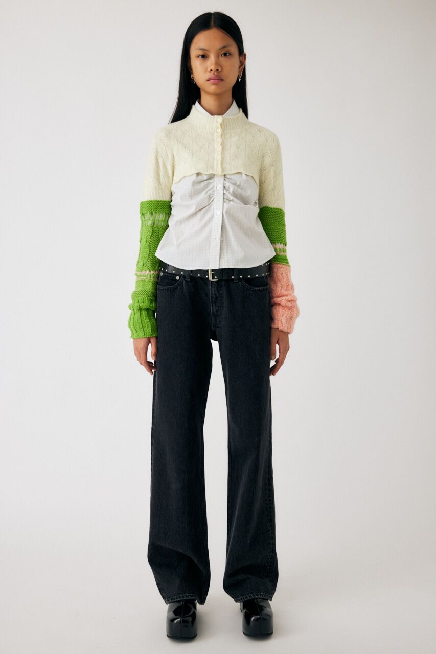 MOUSSY「MIX SHORT KNIT トップス」|ニット・セーター|