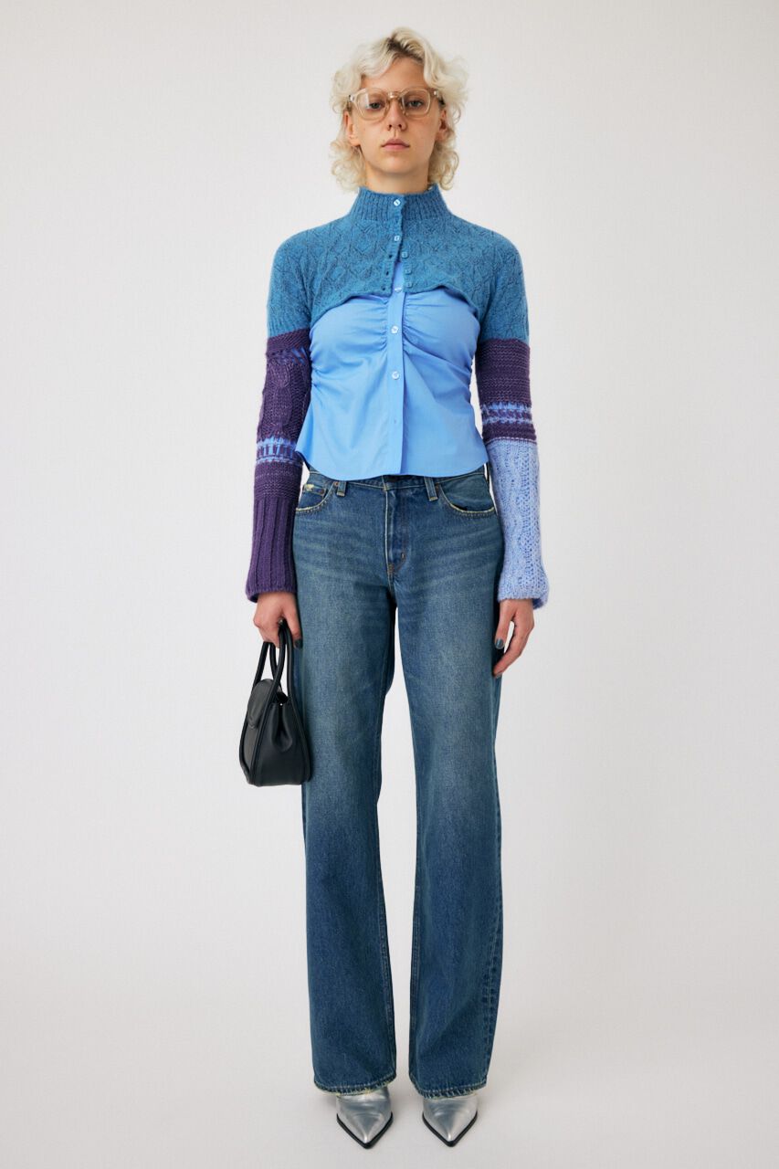 MOUSSY「MIX SHORT KNIT トップス」|ニット・セーター|