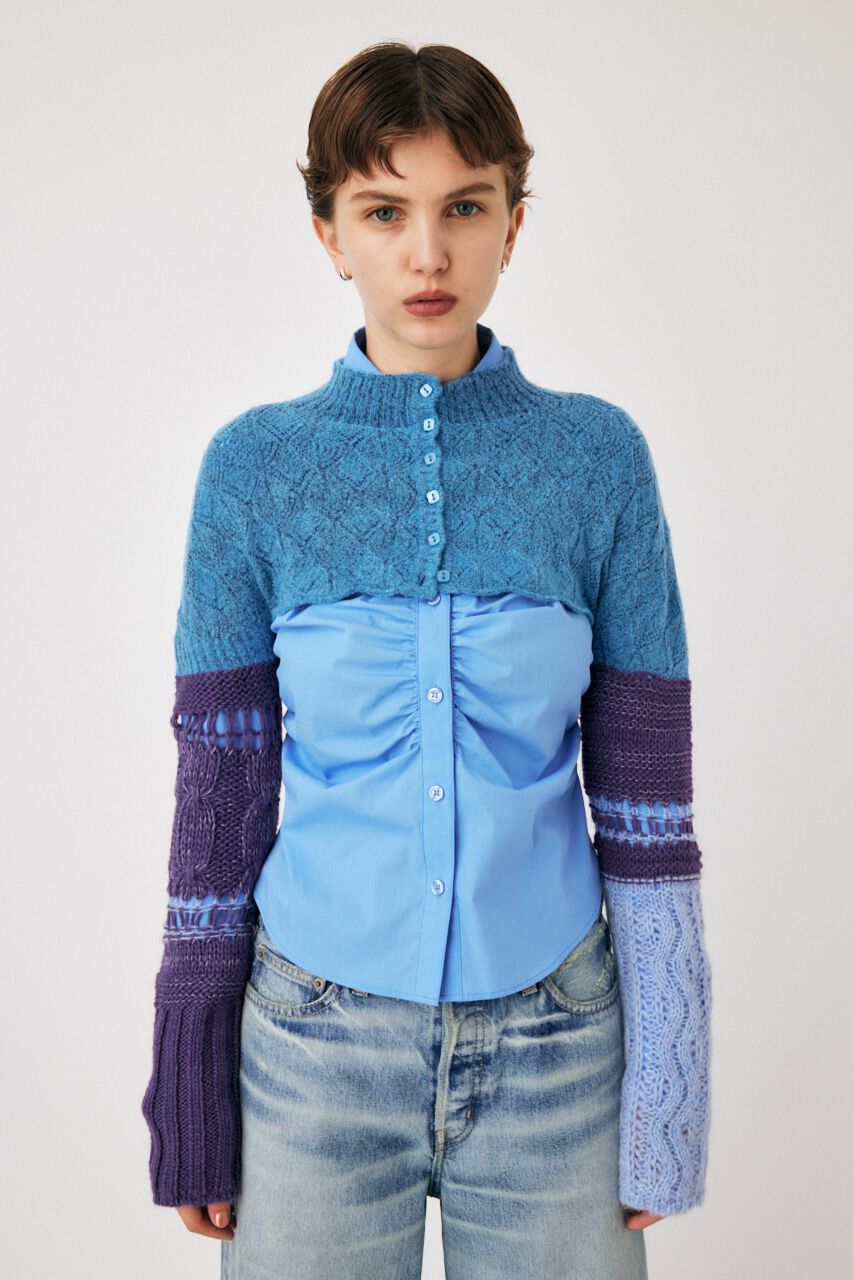 MOUSSY「MIX SHORT KNIT トップス」|ニット・セーター|