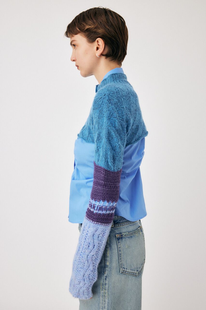 MOUSSY「MIX SHORT KNIT トップス」|ニット・セーター|